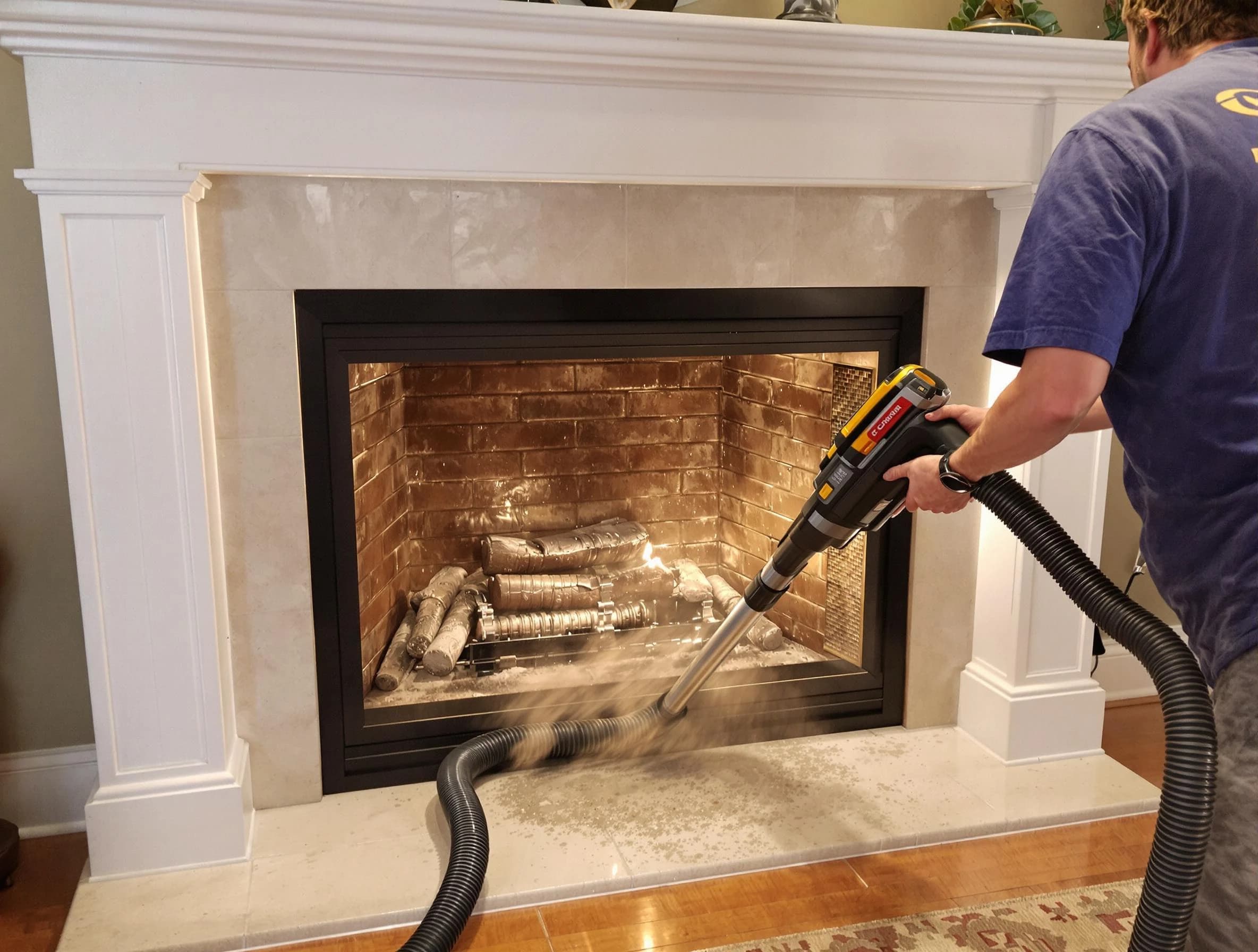 Fireplace cleaning performed by Montrose Chimney Sweep in Montrose, VA