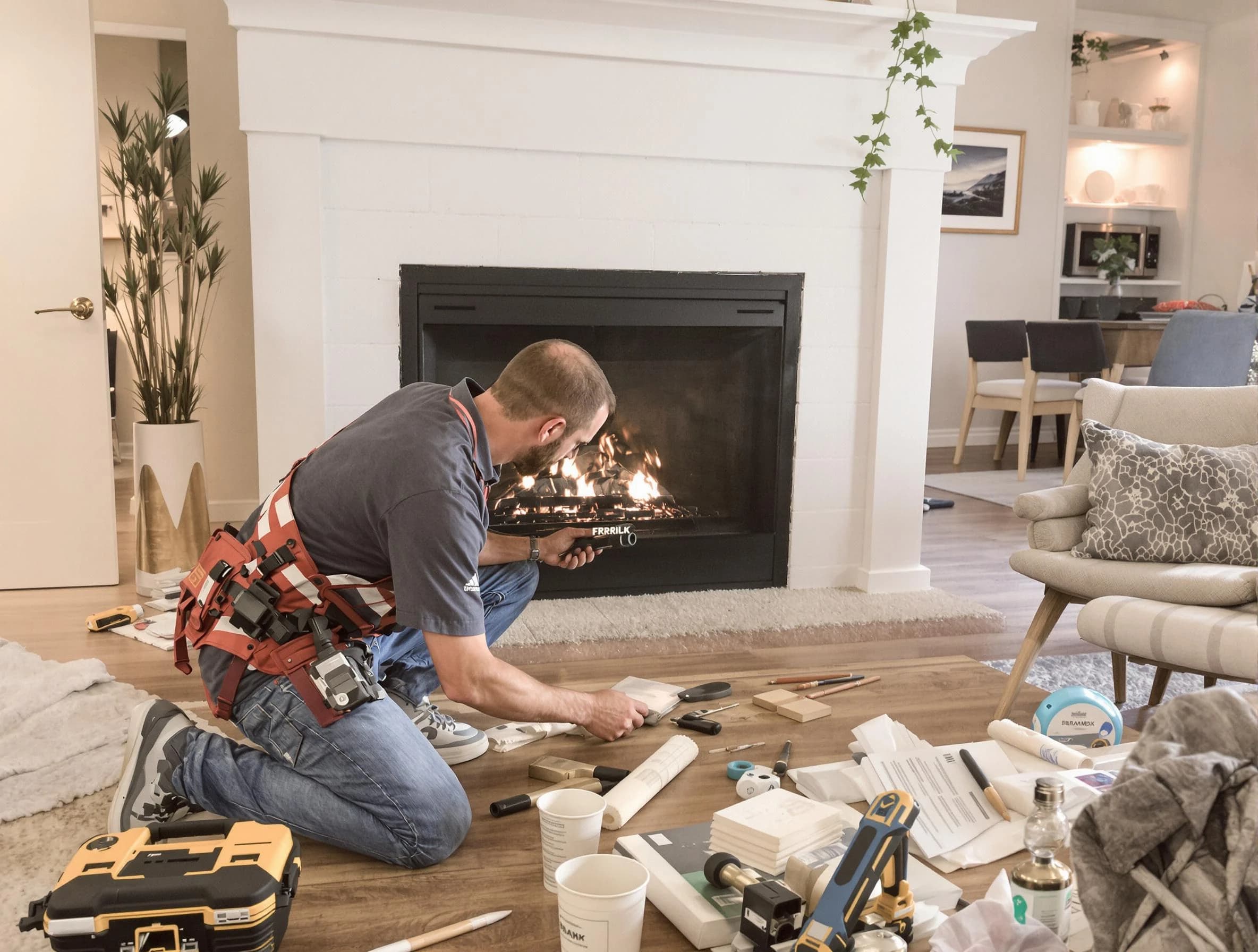 Montrose Chimney Sweep performing fireplace repair in Montrose, VA