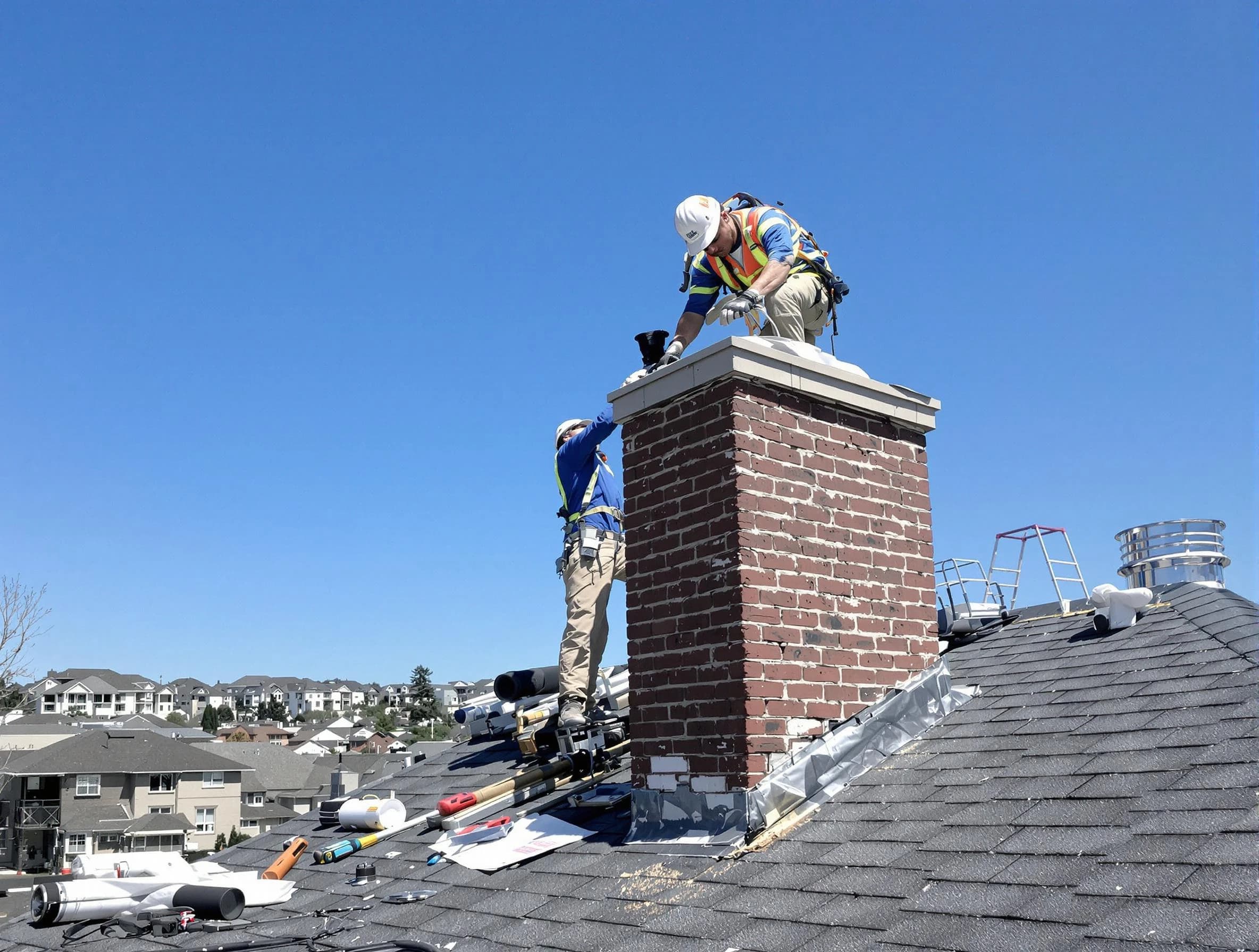 Montrose Chimney Sweep repairing a chimney crown in Montrose, VA
