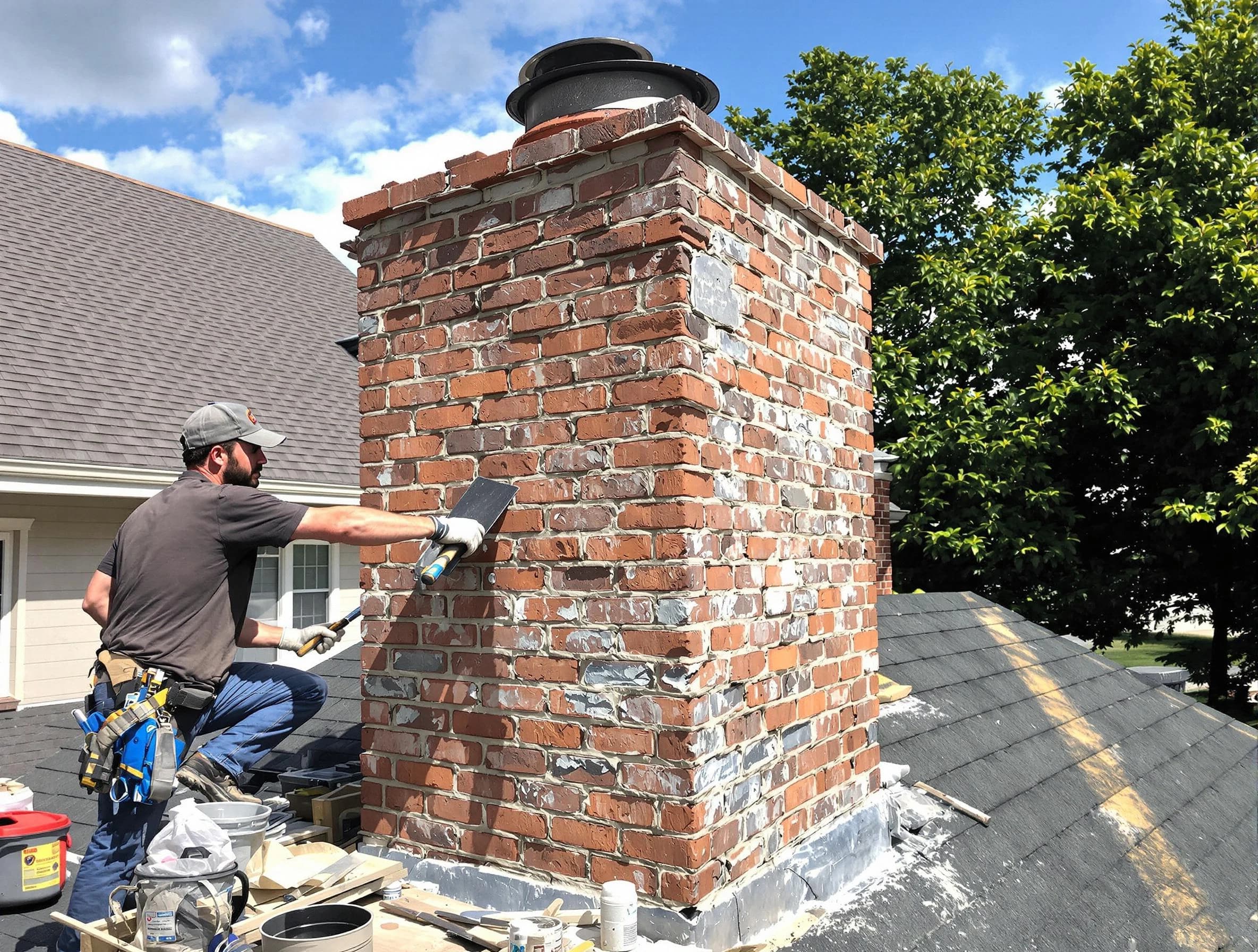 Completed chimney rebuild by Montrose Chimney Sweep in Montrose, VA