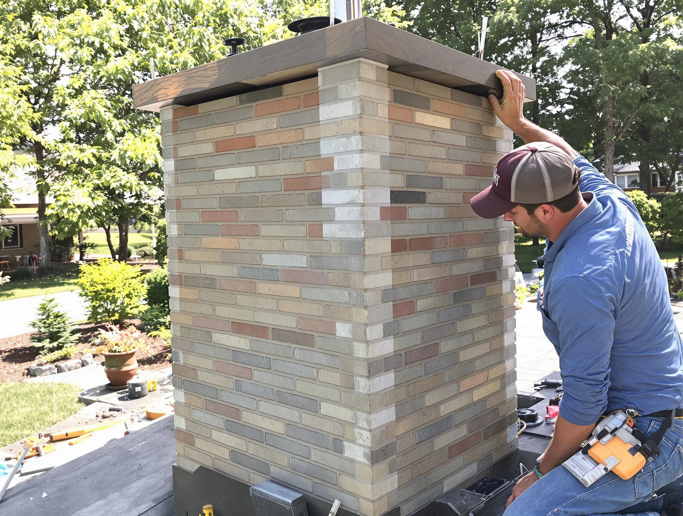 Montrose Chimney Sweep completing a modern chimney remodel in Montrose, VA