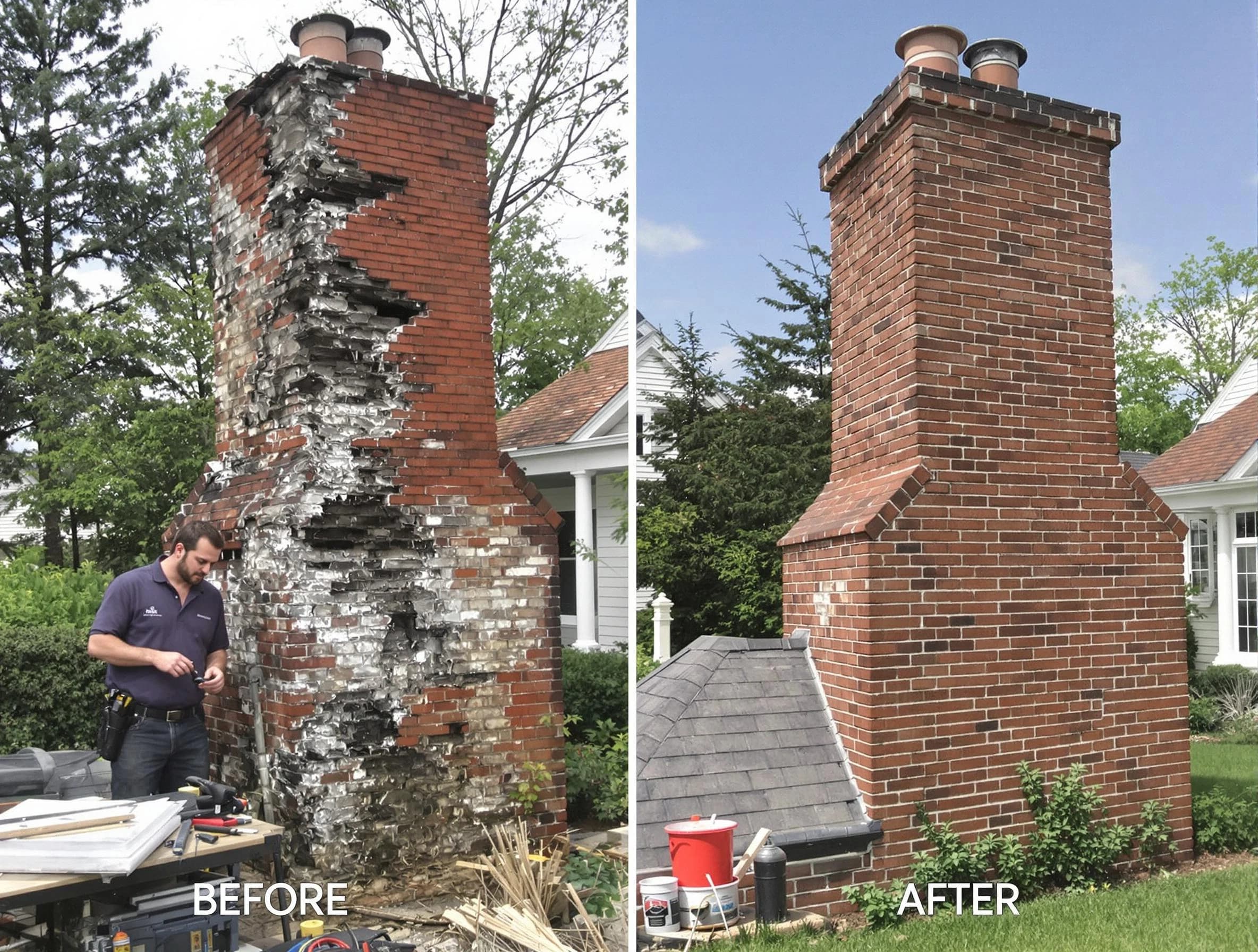 Montrose Chimney Sweep performing a full chimney restoration in Montrose, VA