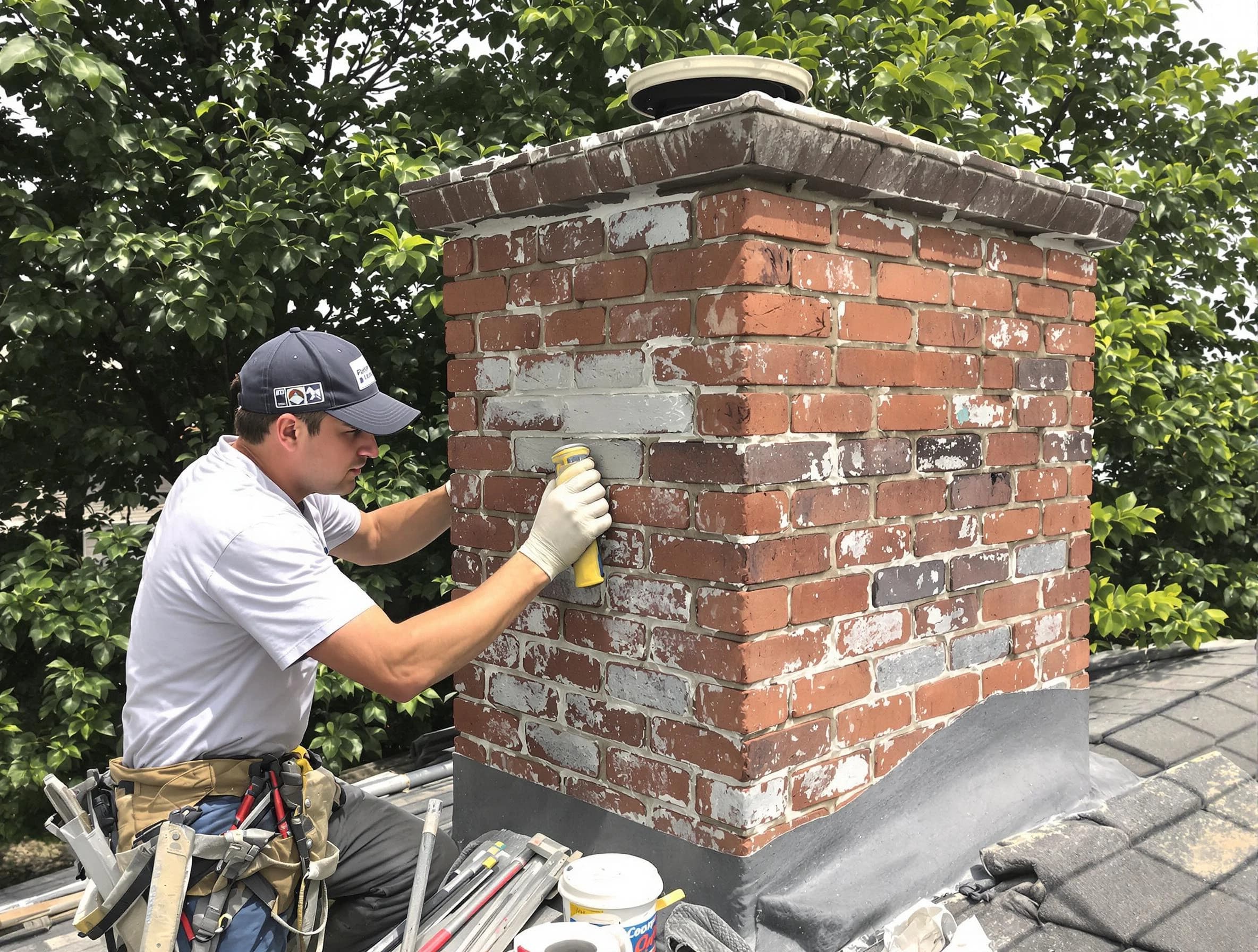 Montrose Chimney Sweep restoring an aging chimney in Montrose, VA