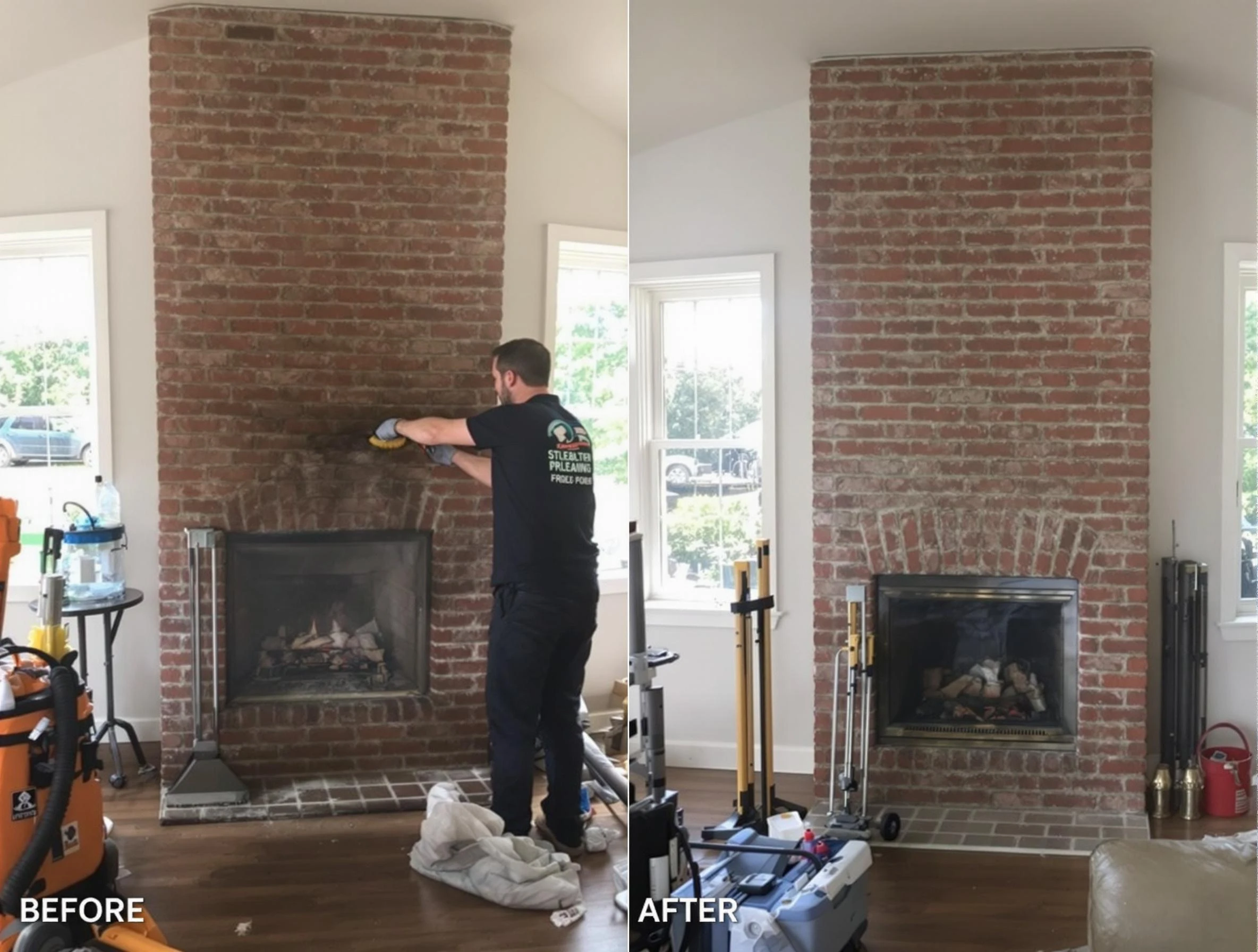 Finished chimney sweeping service by Montrose Chimney Sweep in Montrose, VA