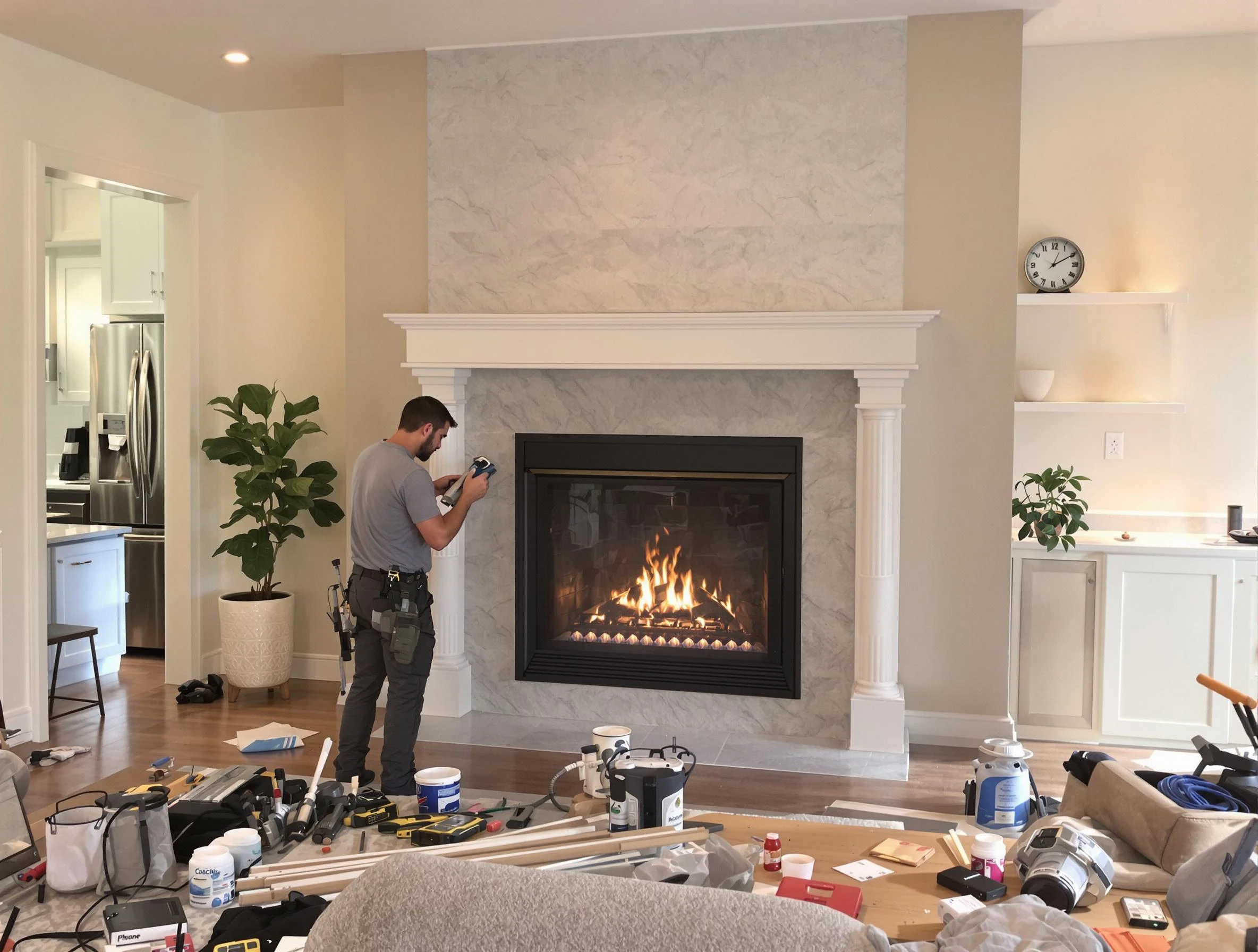 Newly installed fireplace by Montrose Chimney Sweep in Montrose, VA