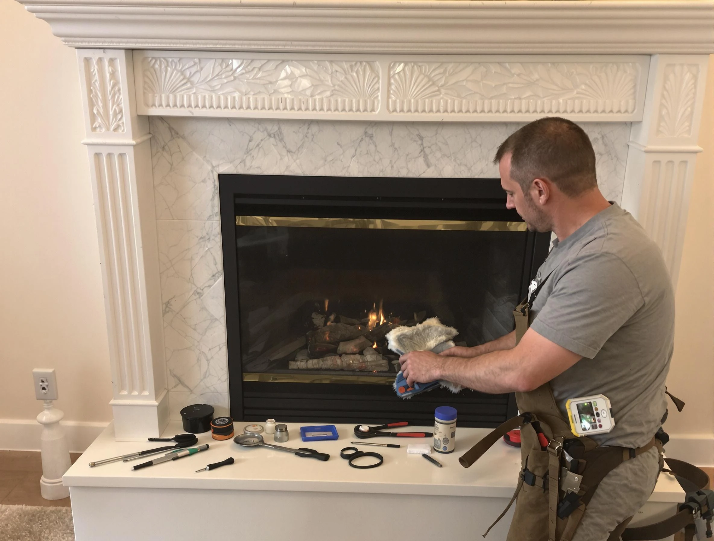 Montrose Chimney Sweep performing fireplace maintenance in Montrose, VA